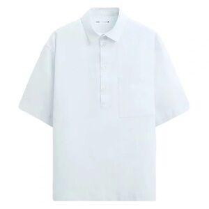 ZARA • Men’s Short Sleeve Button-Down Shirt • Baby Blue • NWT